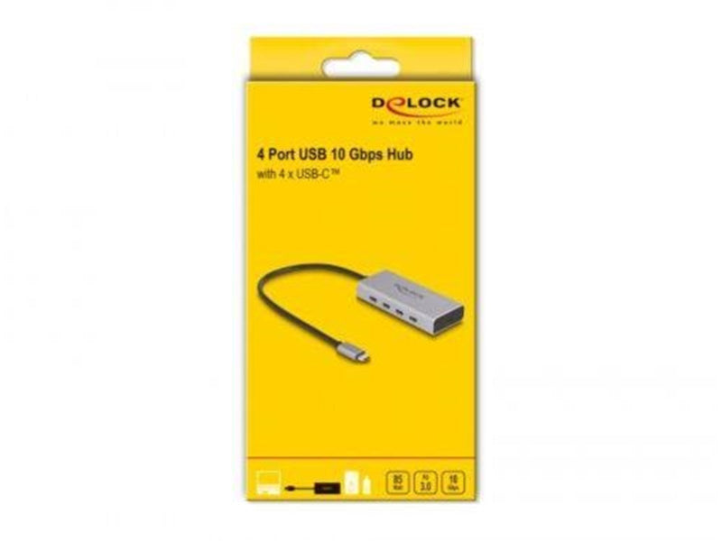 DeLOCK - hub - 10 Gbps PD 85 Watt with 30 cm connection cable - 5 ports USB-Hubs - USB 3.0 - 5 - Grau