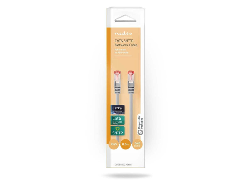 Nedis CCGB85221GY05 networking cable - Grau - 0.5 meter