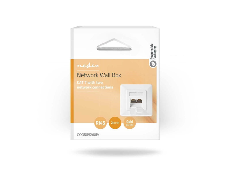Nedis Network Wall Box | In-Wall | 2 port(s) | CAT7