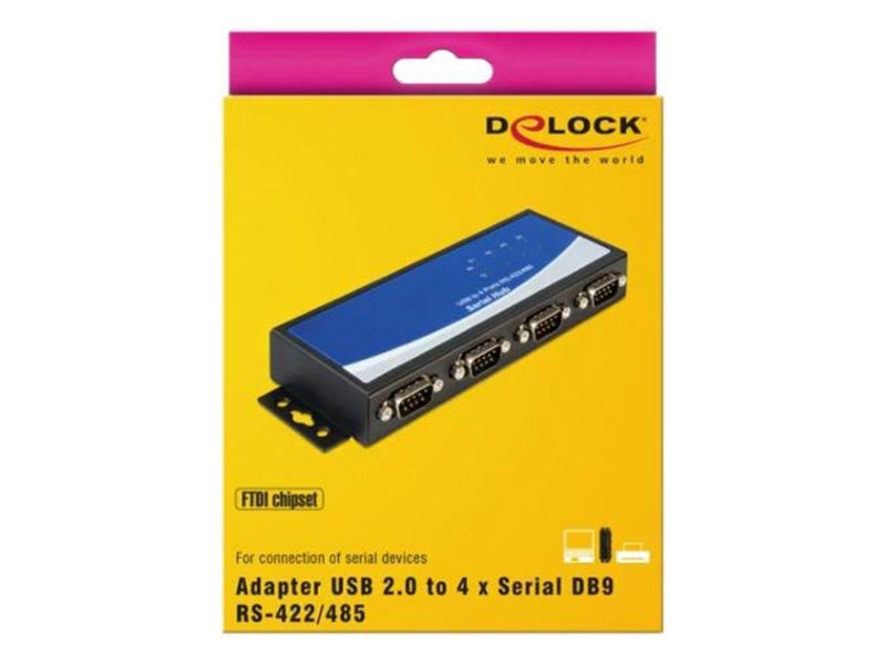DeLOCK Adapter USB 2.0 to 4 x serial RS-422/485