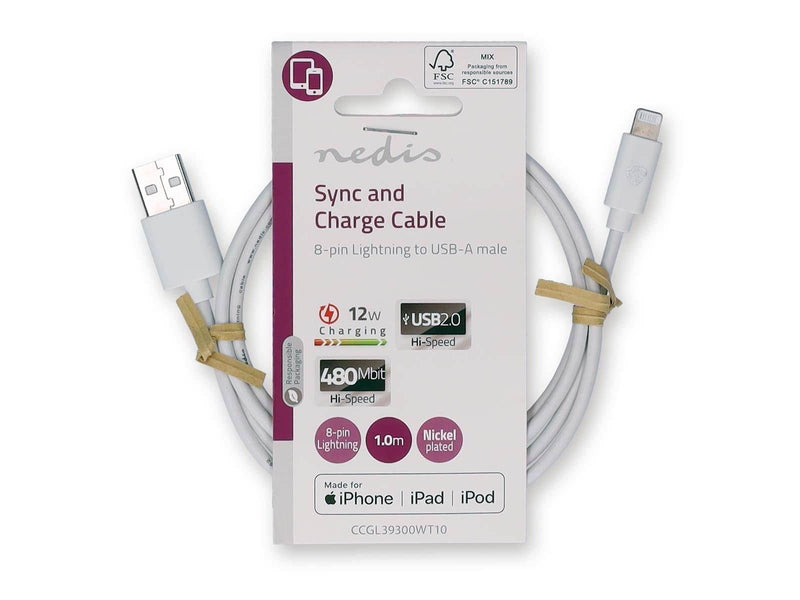 Nedis CCGL39300WT10 lightning cable