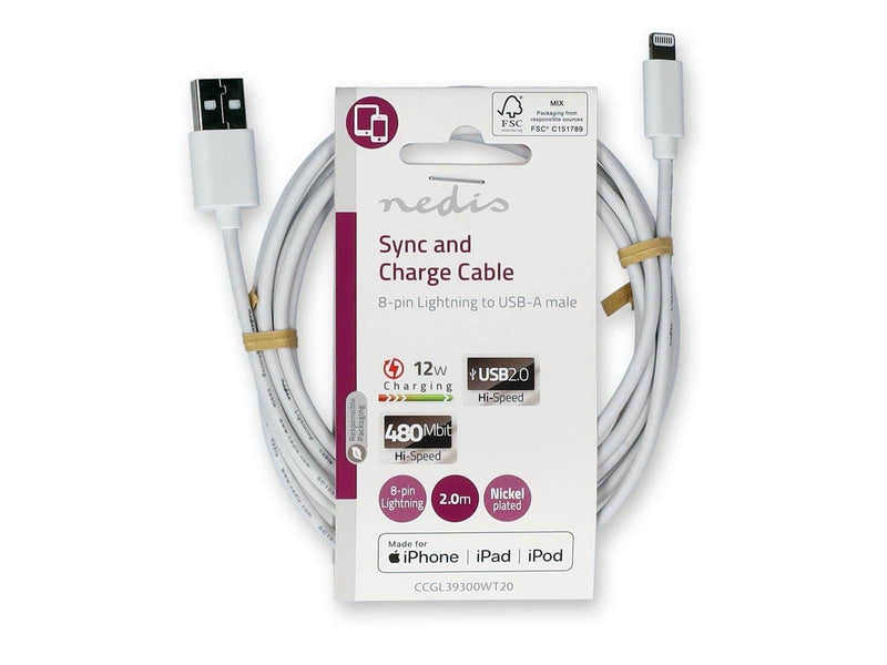 Nedis CCGL39300WT20 lightning cable