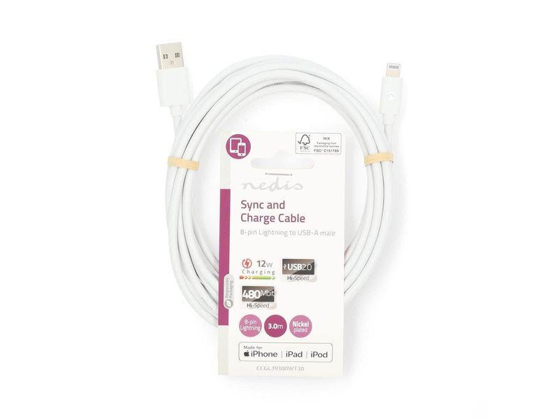 Nedis CCGL39300WT30 lightning cable