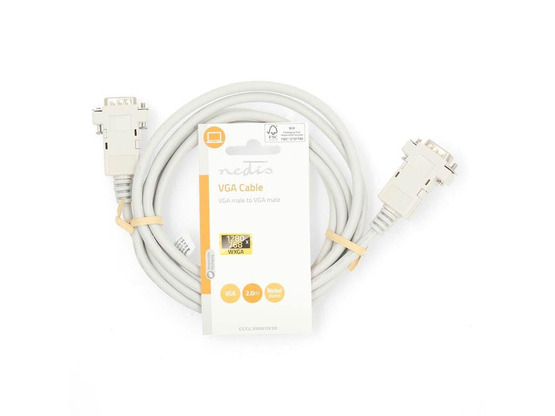 Nedis VGA Cable | VGA Male | VGA Male | Nickel Plated | Maximum resolution: 1024x768