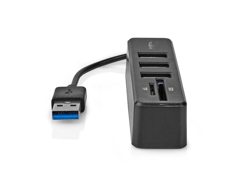Nedis USB-hub | 1x USB-A | 3x USB A Female | 5 port(s) USB-Hubs - USB 2.0 - 4 - Schwarz