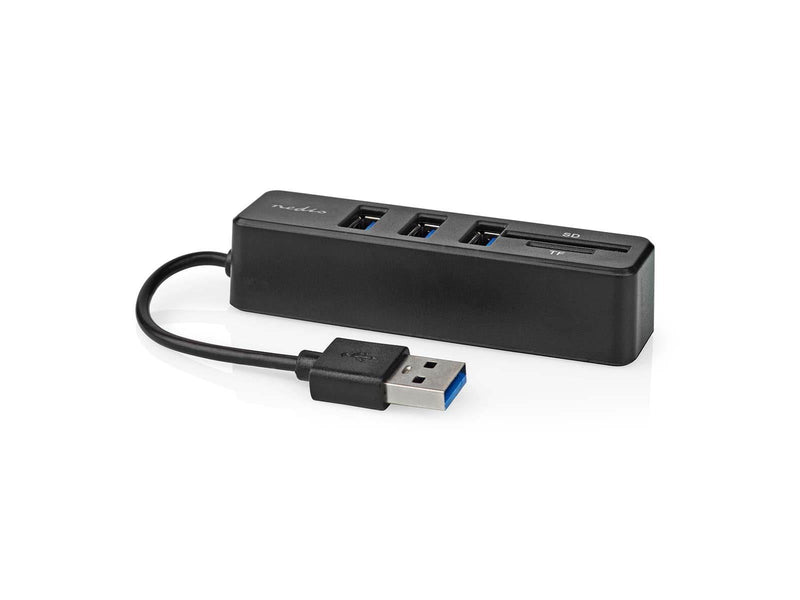 Nedis USB-hub | 1x USB-A | 3x USB A Female | 5 port(s) USB-Hubs - USB 2.0 - 4 - Schwarz