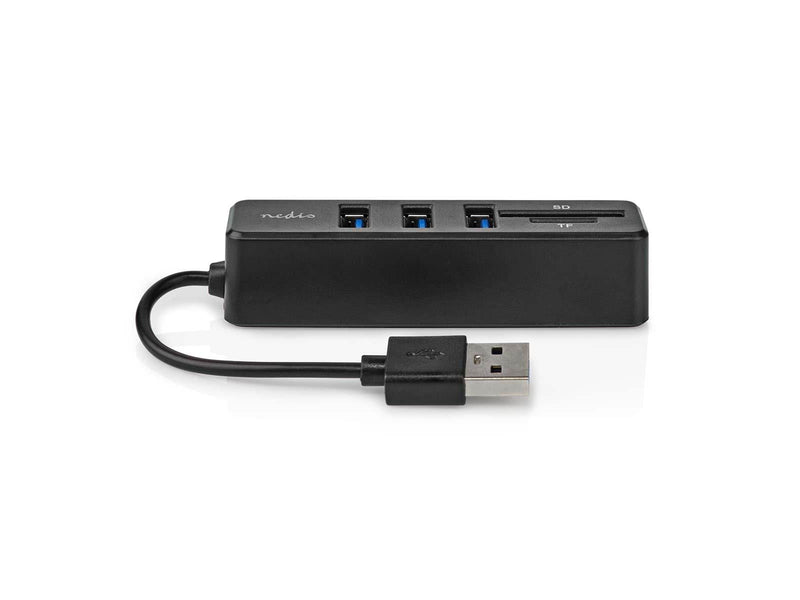 Nedis USB-hub | 1x USB-A | 3x USB A Female | 5 port(s) USB-Hubs - USB 2.0 - 4 - Schwarz