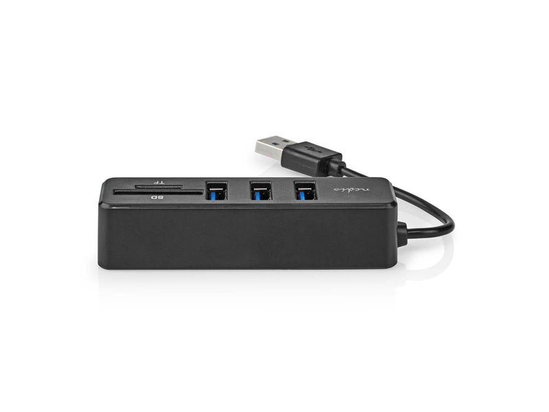 Nedis USB-hub | 1x USB-A | 3x USB A Female | 5 port(s) USB-Hubs - USB 2.0 - 4 - Schwarz
