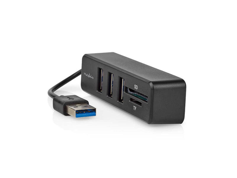Nedis USB-hub | 1x USB-A | 3x USB A Female | 5 port(s) USB-Hubs - USB 2.0 - 4 - Schwarz