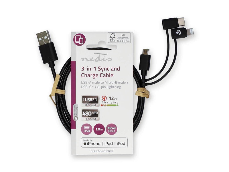 Nedis CCGL60620BK10 USB cable