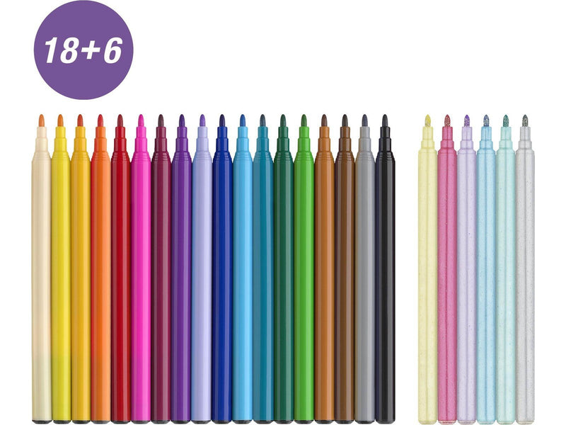 Faber Castell Faber-Castell - Felt-tip pen unicorn 18+6 + stickers (554221)