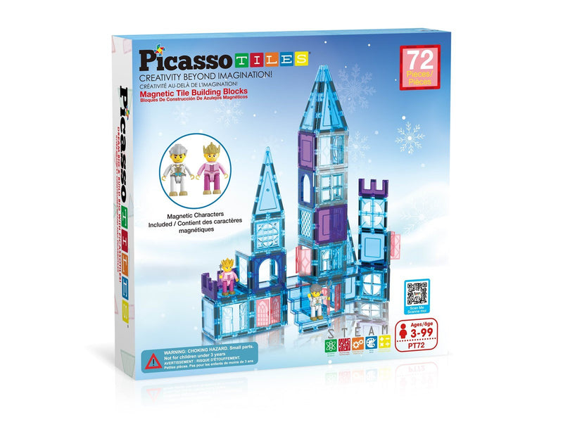 PicassoTiles 72-teiliges Ice-Winter-Thema Magnetische Bausteine Set