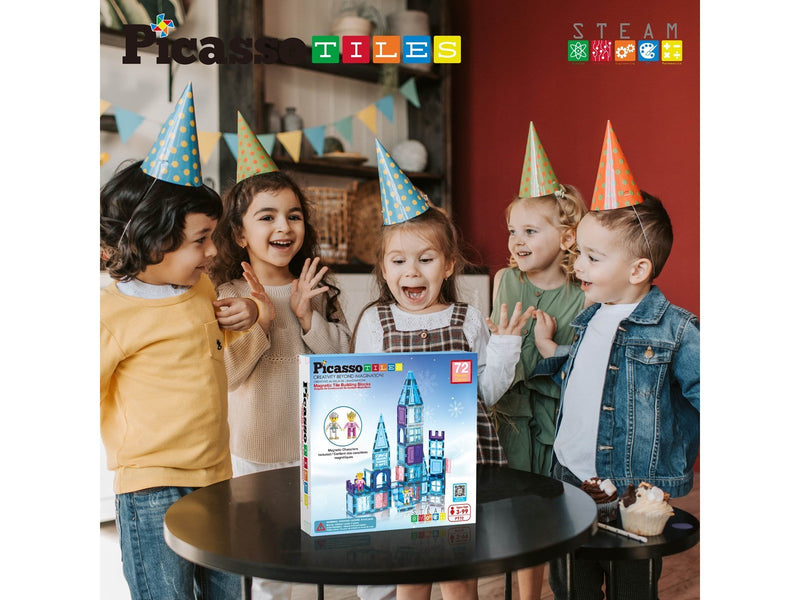 PicassoTiles 72-teiliges Ice-Winter-Thema Magnetische Bausteine Set