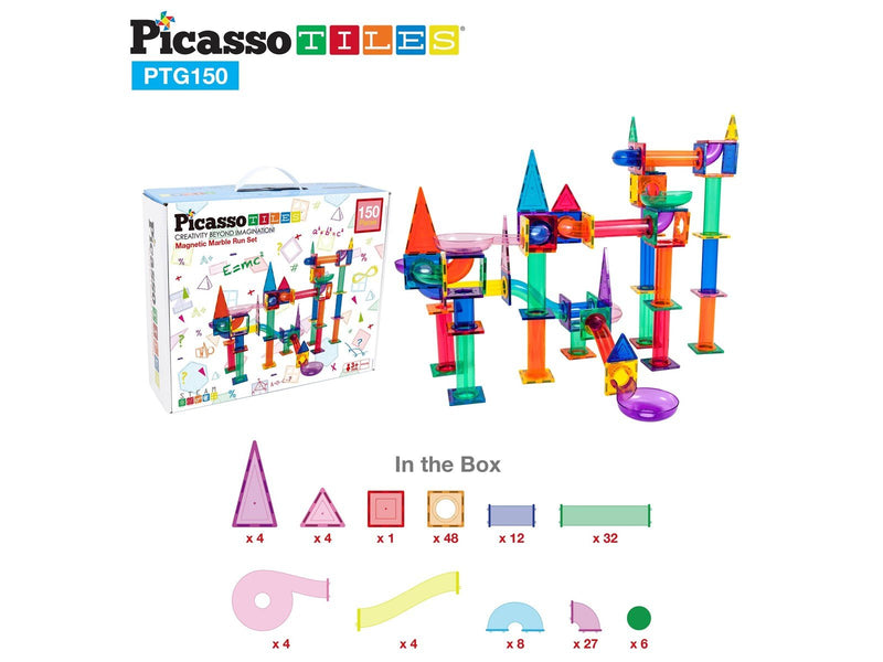 PicassoTiles 150-teiliges Murmelbahn-Set