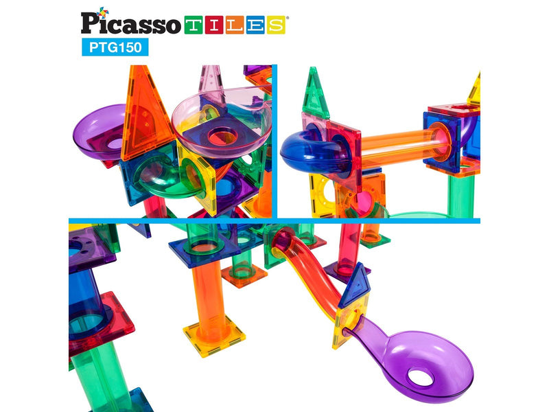 PicassoTiles 150-teiliges Murmelbahn-Set
