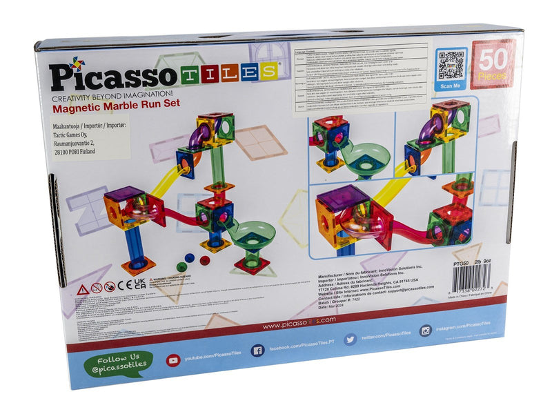 PicassoTiles 50-teiliges Murmelbahn-Set