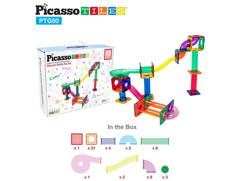 PicassoTiles 50-teiliges Murmelbahn-Set