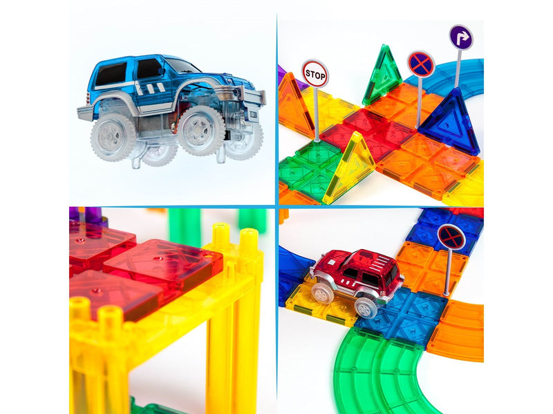 PicassoTiles 50-teiliges Magnetische Rennstrecke Bausteine