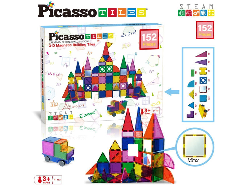PicassoTiles 152-teiliges Magnetische Bausteine Set