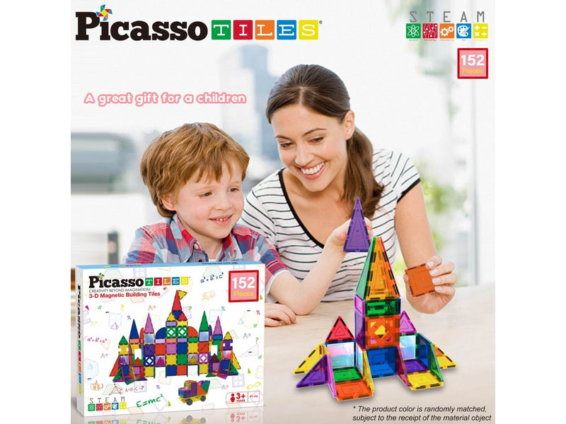 PicassoTiles 152-teiliges Magnetische Bausteine Set