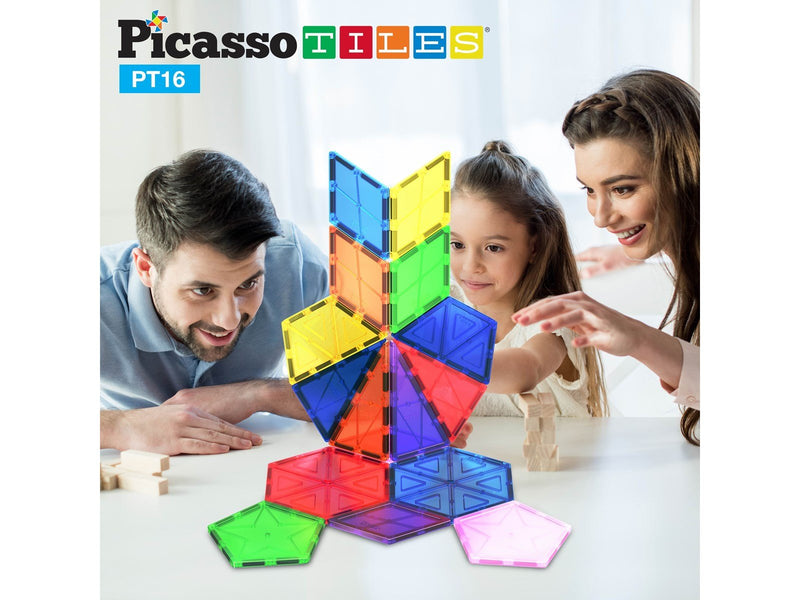 PicassoTiles 16-teiliges Magnetische Bausteine Set