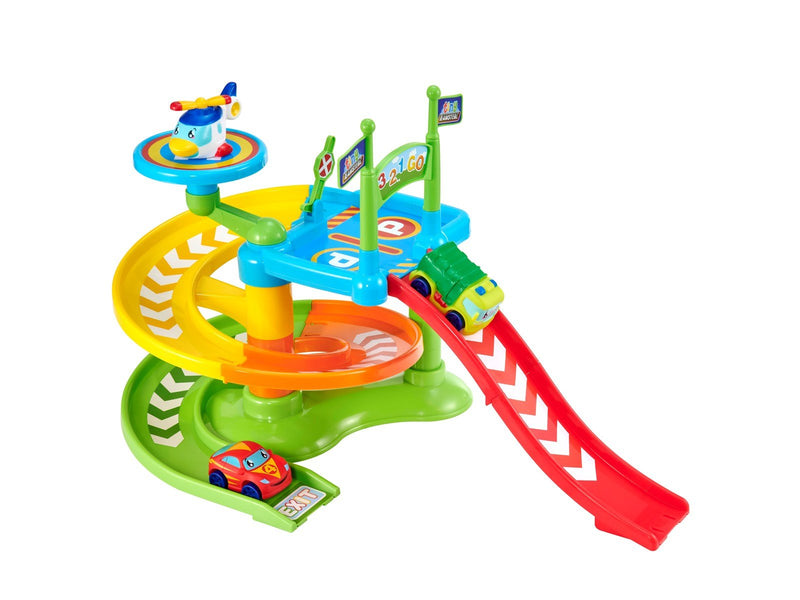 Teamsterz Tiny  Raceway and 3 toy cars