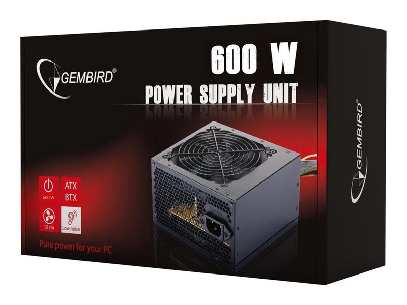 Gembird BlackBoxPower Series CCC-PSU80P-BBP-600 - power supply - 600 Watt Netzteile - 600 Watt - 120 mm - ATX - 80 Plus Bronze z