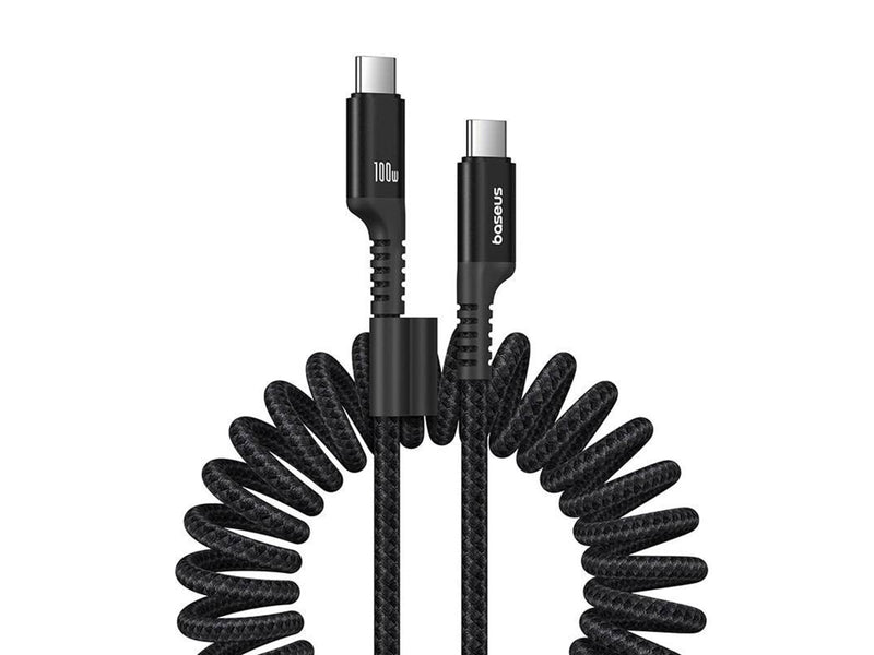 Baseus Fast Charging Cable USB-C to USB-C  Fish-Eye - 100watt - 1m coilled - Black