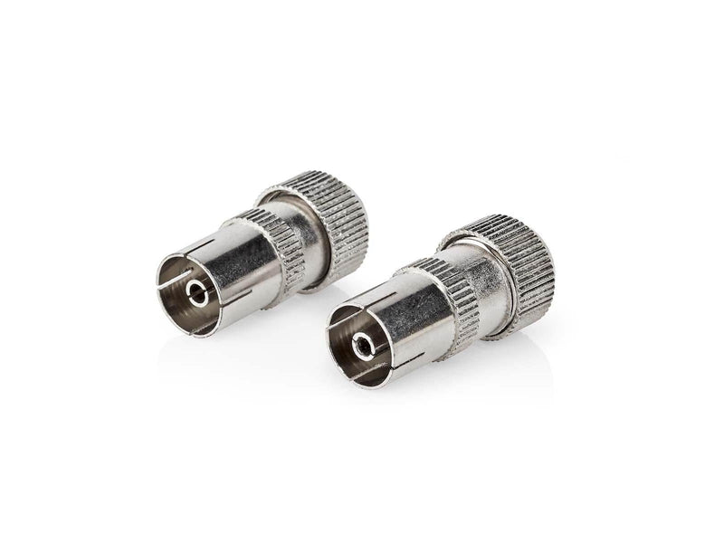 Nedis IEC (Coax) Connector | Straight | Female | Nickel Plated | 75 Ohm
