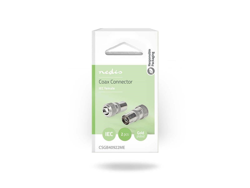 Nedis IEC (Coax) Connector | Straight | Female | Nickel Plated | 75 Ohm