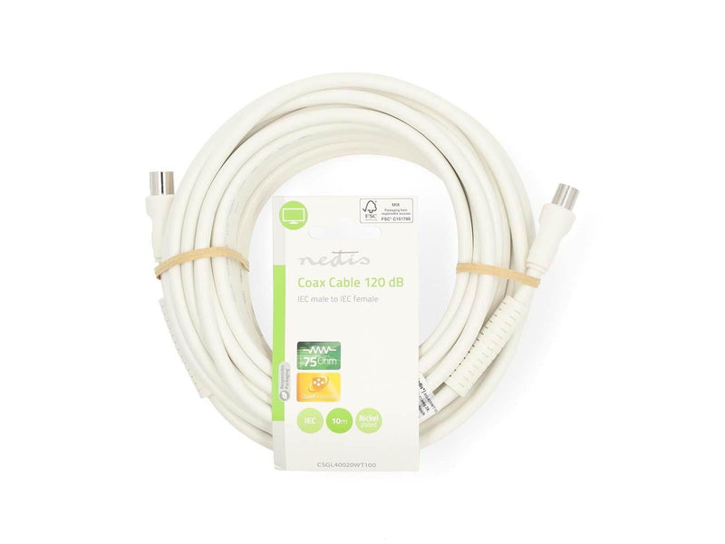 Nedis Coax Cable | IEC (Coax) Male | IEC (Coax) Female | Nickel Plated