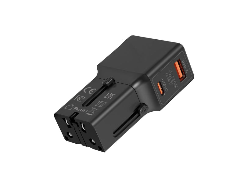 Mobile Origin Travel adapter 25W EU/US/UK/AU black