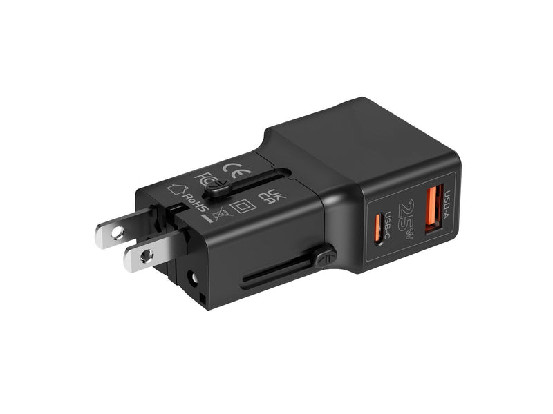 Mobile Origin Travel adapter 25W EU/US/UK/AU black