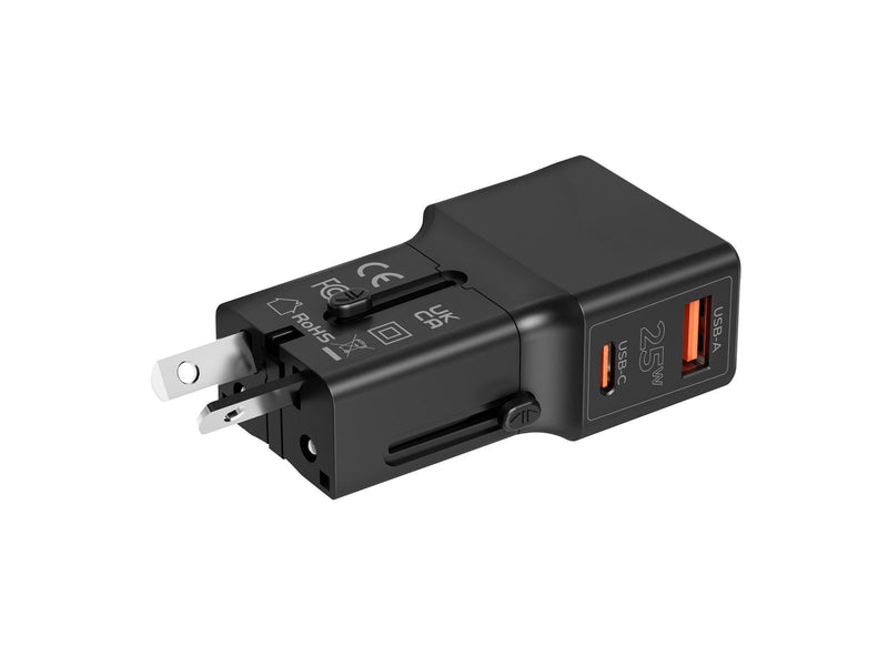 Mobile Origin Travel adapter 25W EU/US/UK/AU black