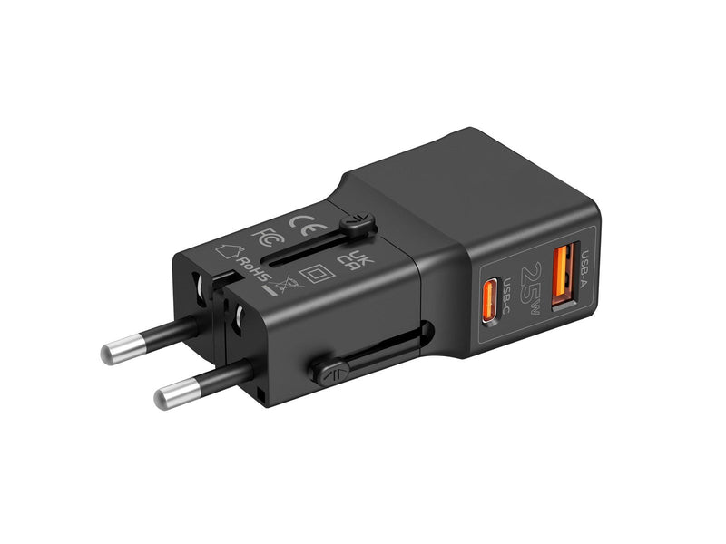 Mobile Origin Travel adapter 25W EU/US/UK/AU black