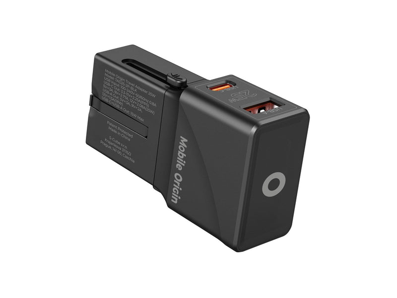 Mobile Origin Travel adapter 25W EU/US/UK/AU black