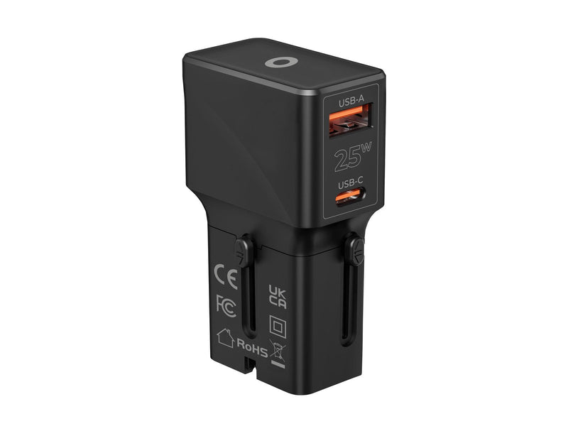 Mobile Origin Travel adapter 25W EU/US/UK/AU black