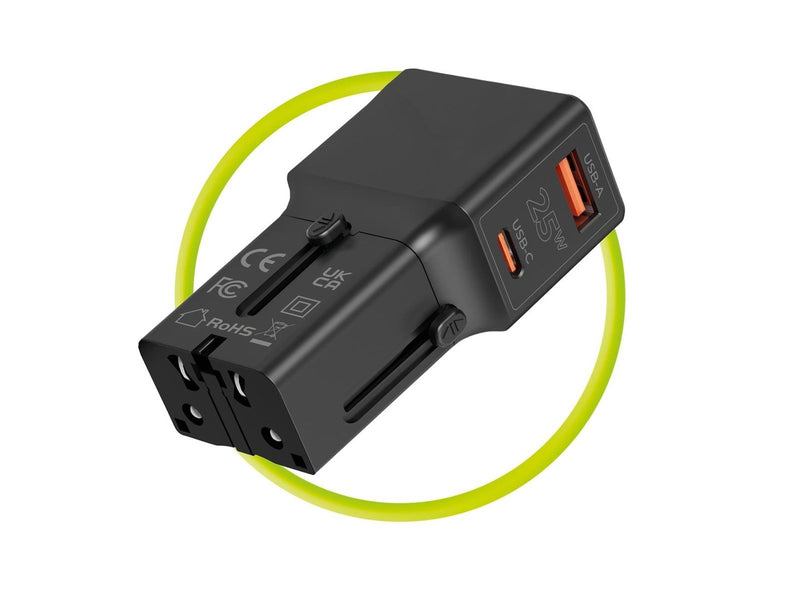 Mobile Origin Travel adapter 25W EU/US/UK/AU black