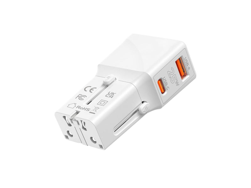 Mobile Origin Travel adapter 25W EU/US/UK/AU whi