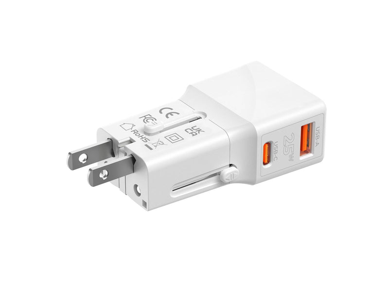 Mobile Origin Travel adapter 25W EU/US/UK/AU whi
