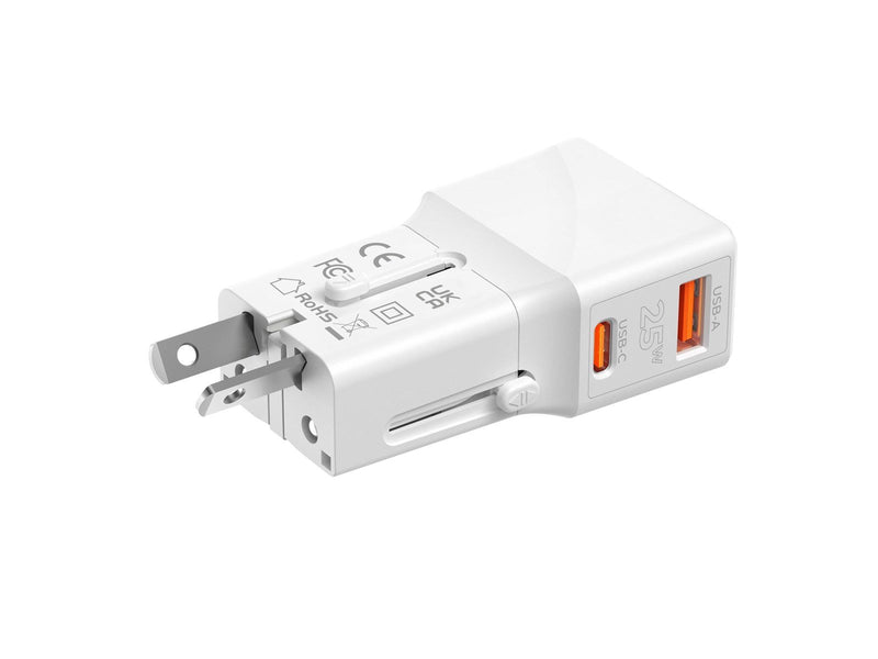 Mobile Origin Travel adapter 25W EU/US/UK/AU whi