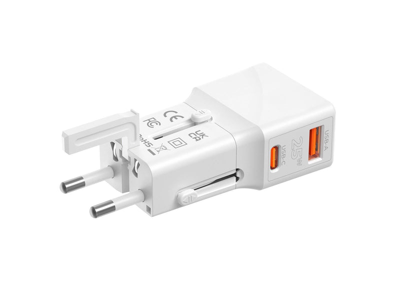 Mobile Origin Travel adapter 25W EU/US/UK/AU whi