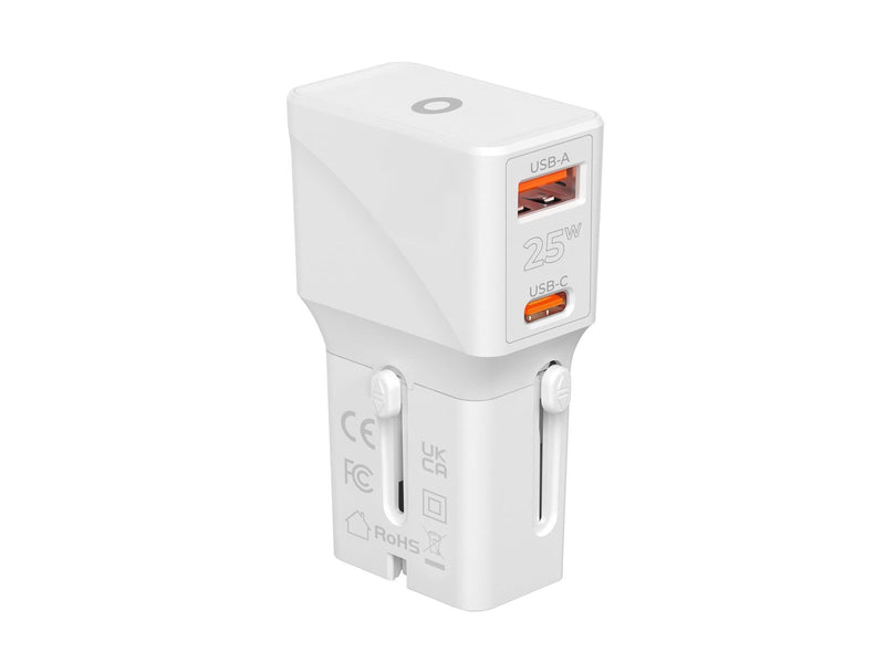 Mobile Origin Travel adapter 25W EU/US/UK/AU whi