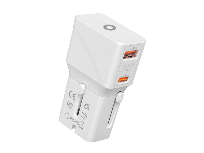 Mobile Origin Travel adapter 25W EU/US/UK/AU whi