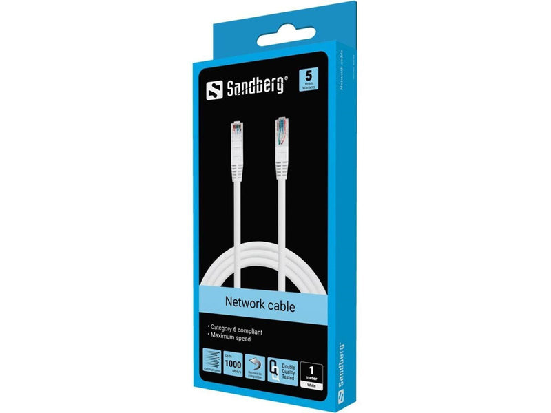Sandberg UTP Cat6 - 1m - Weiß - 1 meter