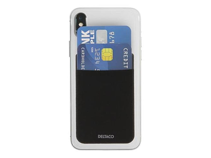 Deltaco Adhesive Credit Card Holder - Black