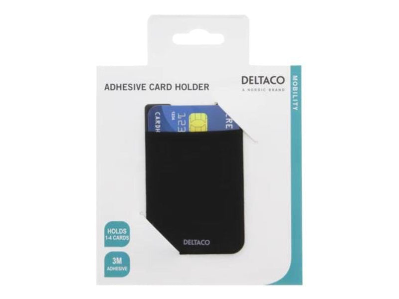 Deltaco Adhesive Credit Card Holder - Black