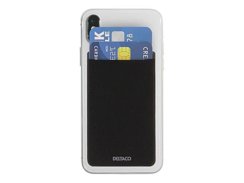 Deltaco Adhesive Credit Card Holder - Black
