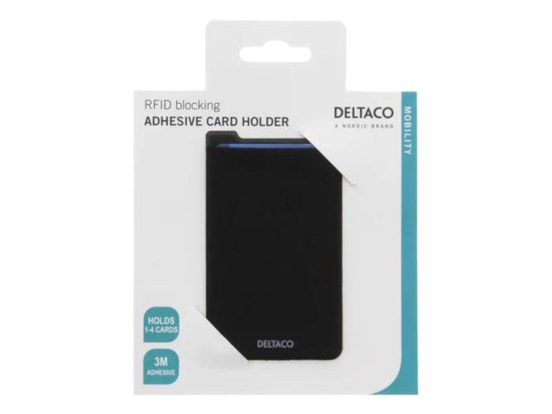 Deltaco Adhesive Credit Card Holder - Black