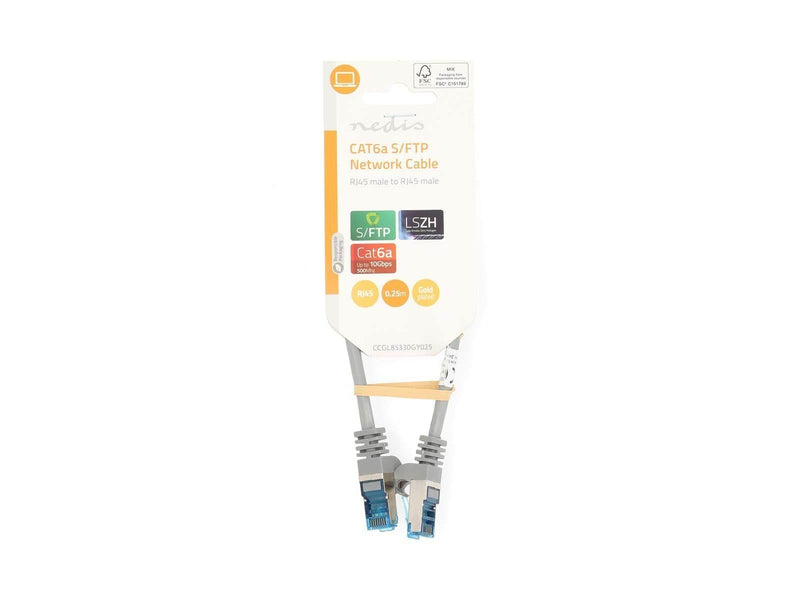 Nedis CAT6a Network Cable | S/FTP | RJ45 Male | RJ45 Male - Grau - 0.25 meter